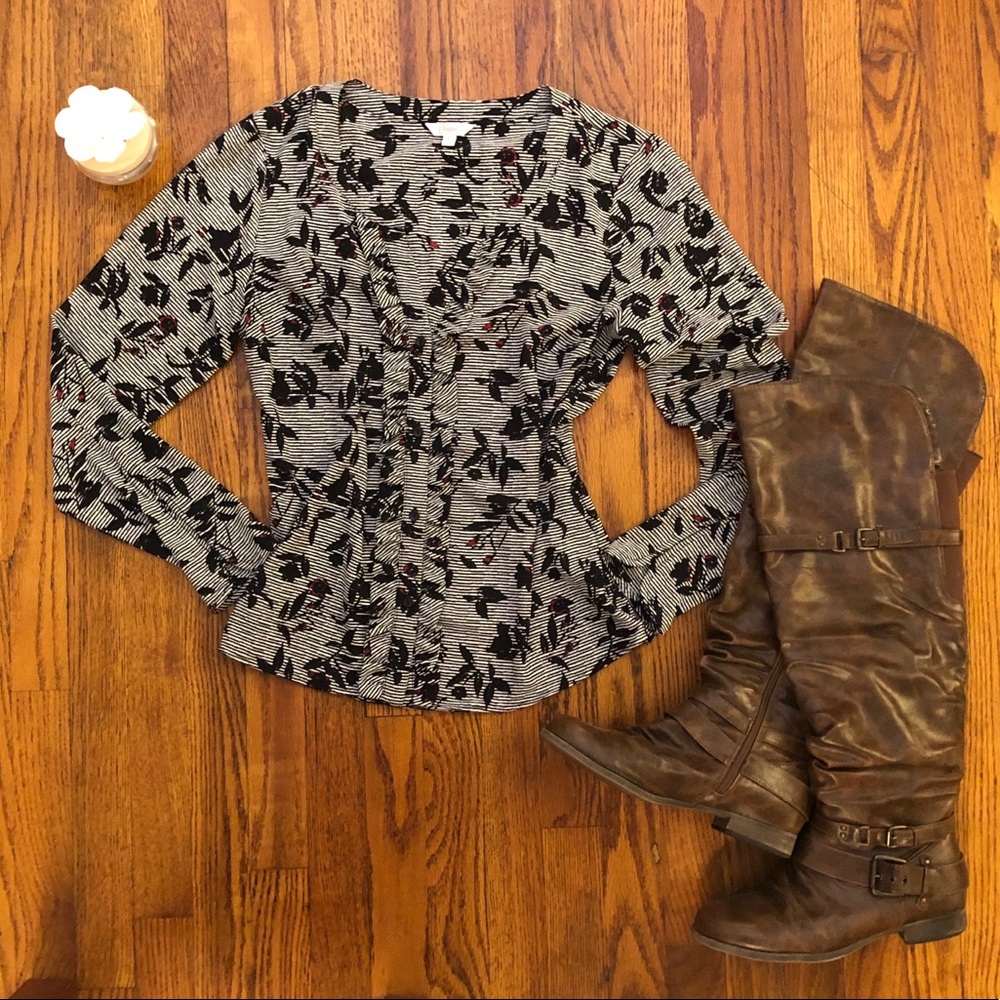 Candie’s Ruffle Button-Down Long Sleeve Blouse